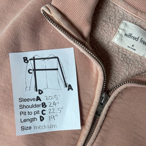 Wilfred Free/ Aritzia Half Zip Peach Sweater - Picture 6 of 6